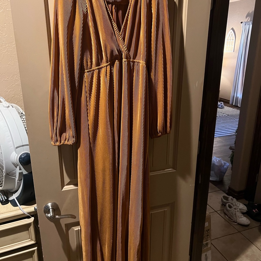 Baltic Born Long Sleeve Tan Maxi Dress